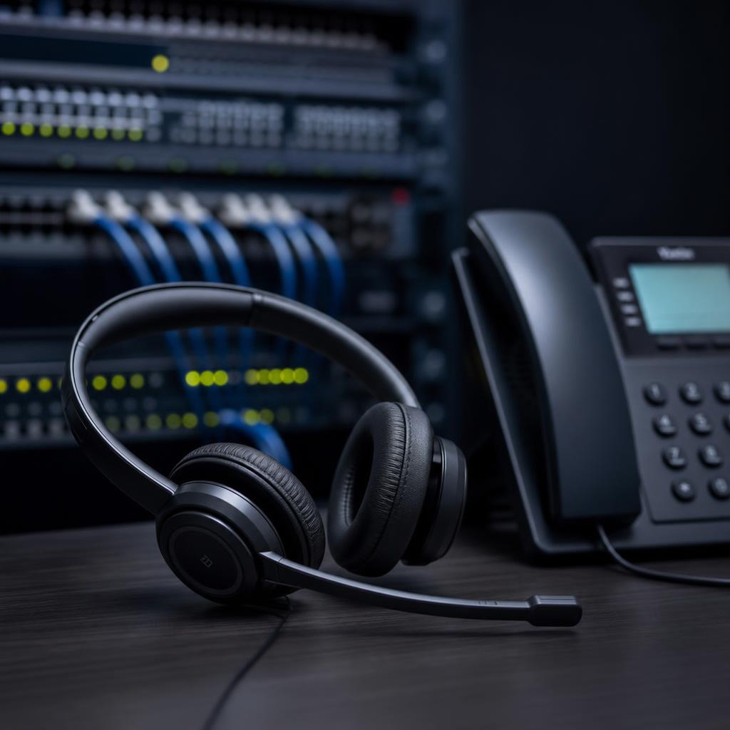 Side-by-side comparison of 3CX PRO and AI Edition feature sets displayed on dual monitors in a corporate setting